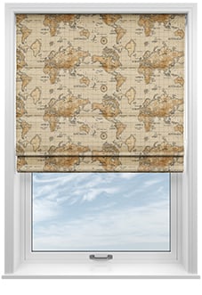 Maps, Multi - Twist&Fit Roman Blind